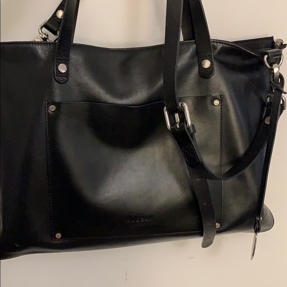 Reversible black leather Rudsak bag - Picture 1 of 10